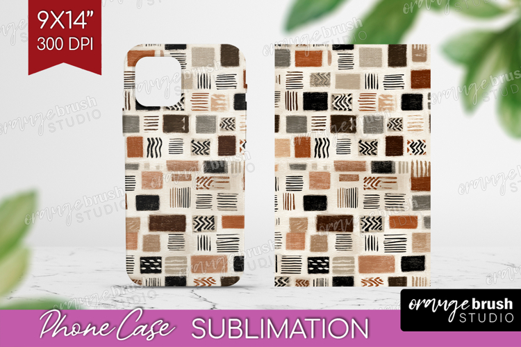 Modern Boho Phone Case PNG - Doodle Texture Case PNG