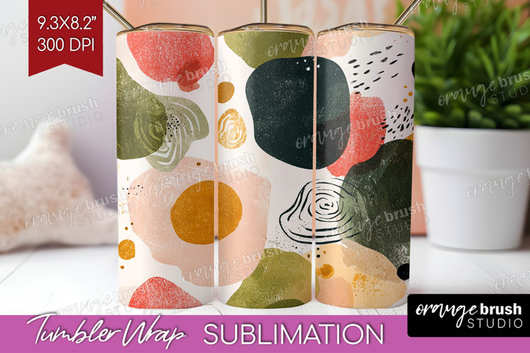 Modern Boho Tumbler Wrap - Doodle Texture Tumbler PNG