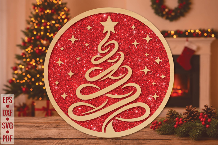 Modern Christmas Tree Laser Cut SVG