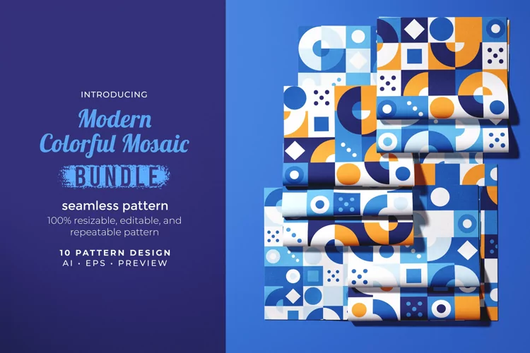 Modern Colorful Mosaic - Seamless Pattern