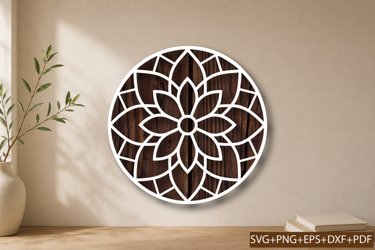 Modern Floral Lotus Laser Cut File