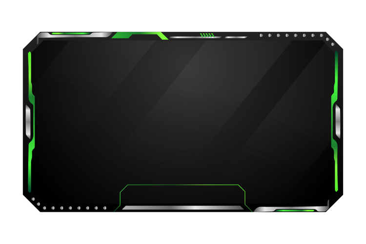 Modern green and gray tech overlay stream gamer template