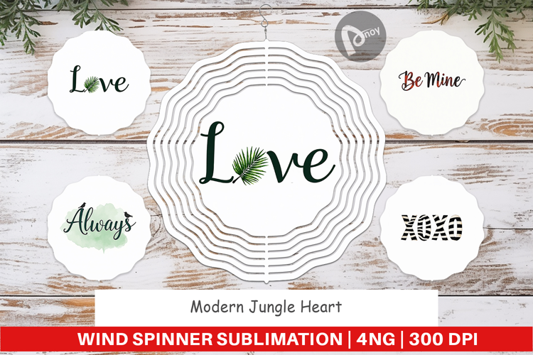 Modern Jungle Heart Wind Spinner