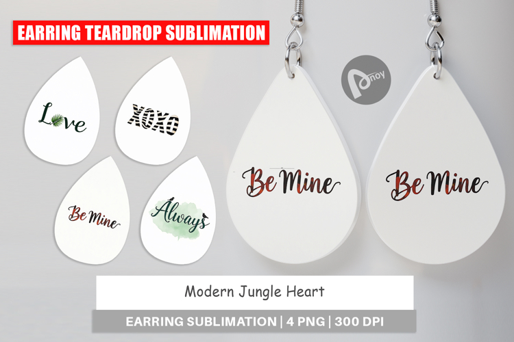 Modern Jungle Heart Earring