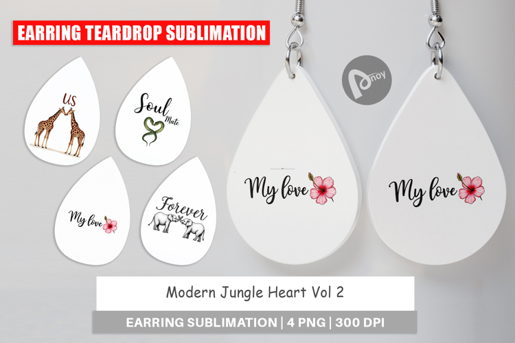 Modern Jungle Heart Earring