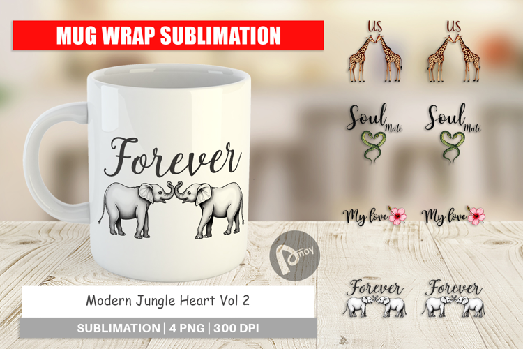 Modern Jungle Heart Mug Wrap
