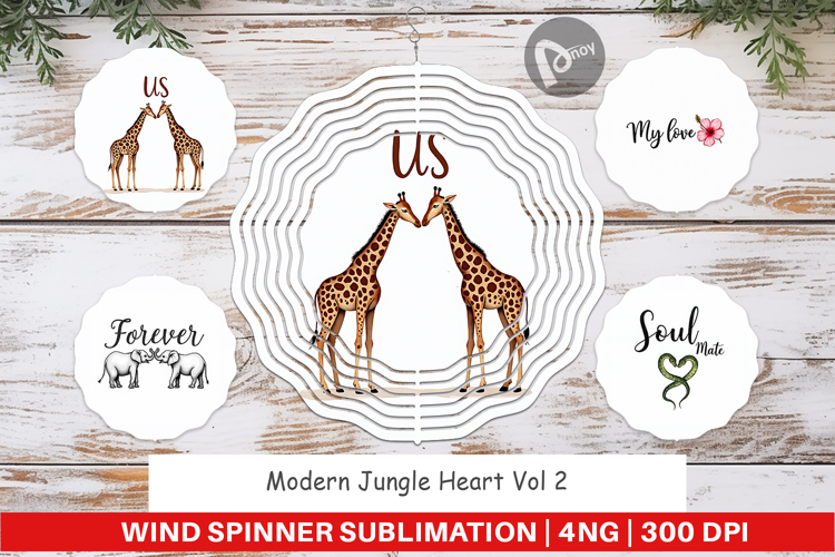 Modern Jungle Heart Wind Spinner