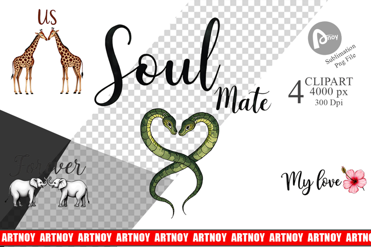 Modern Jungle Heart Clipart