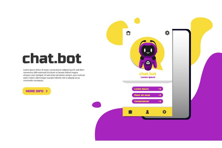 Modern landing page template of chatbot background