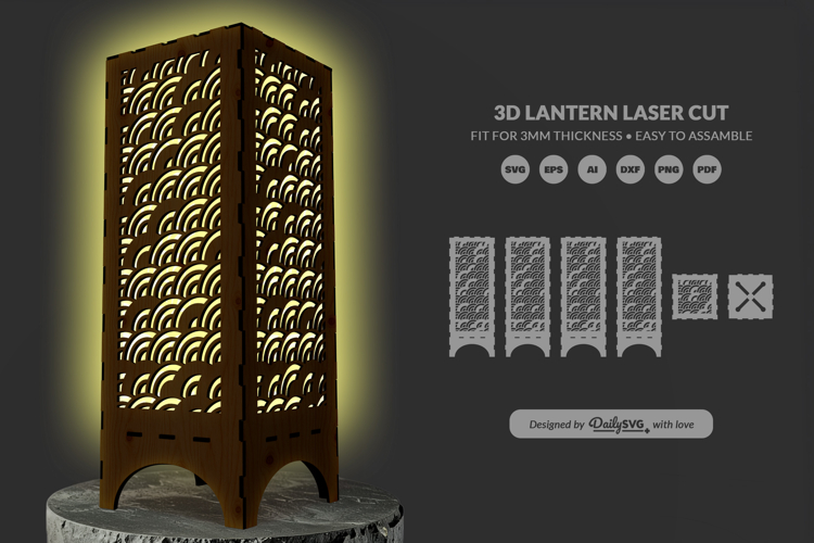 Modern Lantern Laser Cut SVG