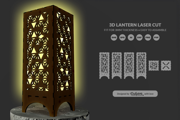 Modern Lantern Laser Cut SVG