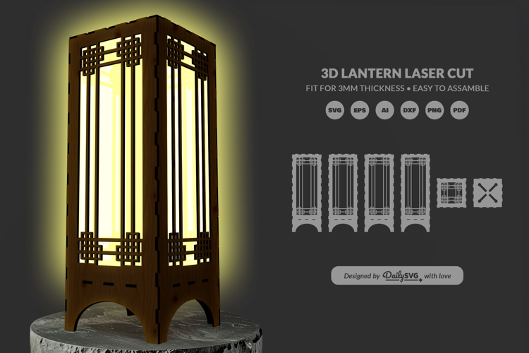 Modern Lantern Laser Cut SVG
