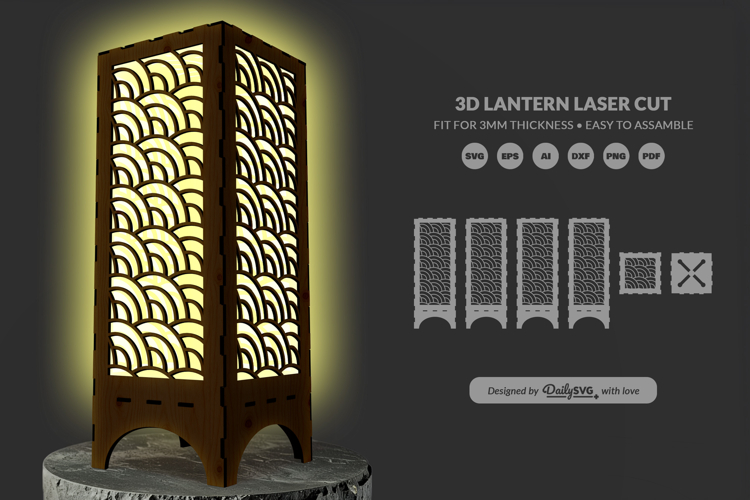 Modern Lantern Laser Cut SVG