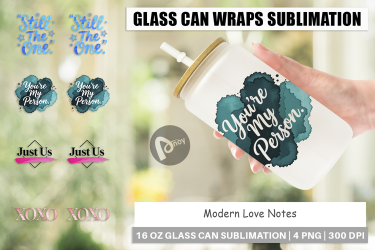 Modern Love Notes Glass Can