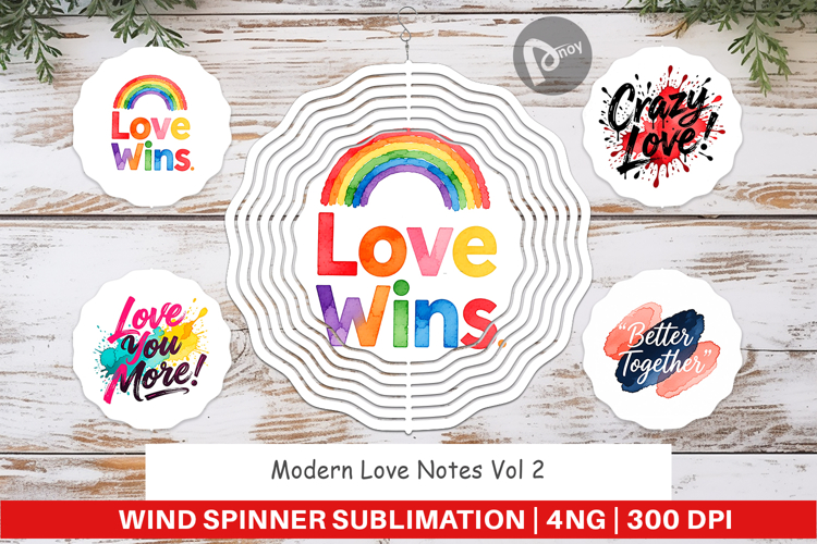 Modern Love Notes Wind Spinner