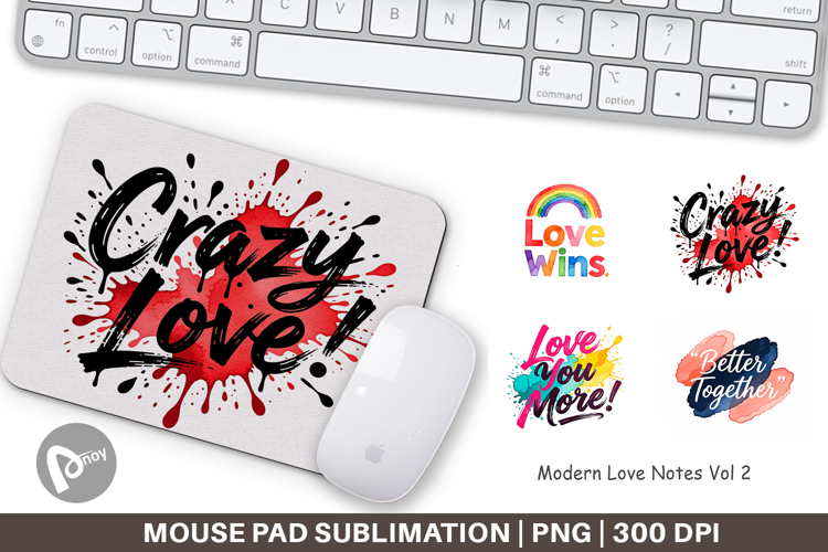 Modern Love Notes Mouse Pad