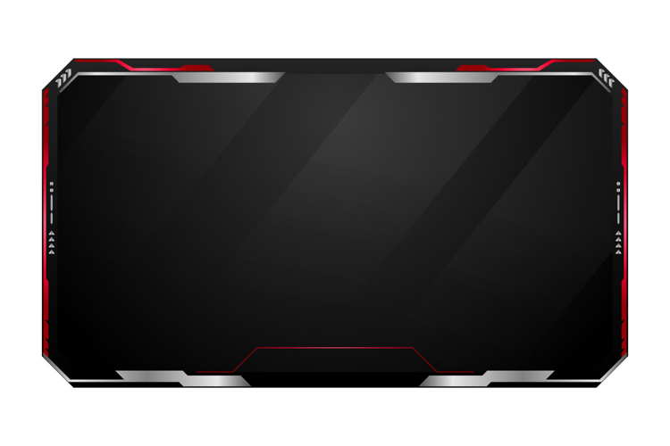 Modern red and gray tech overlay stream gamer template scree