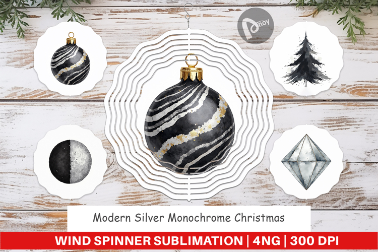 Monochrome Christmas Wind Spinner