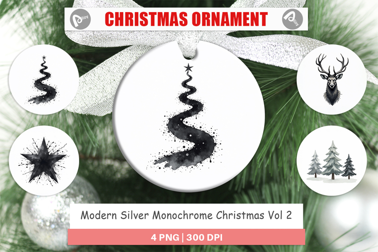 Christmas Tree Clipart Black And White Image 3