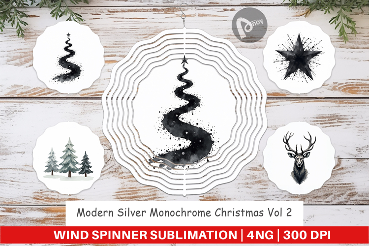 Monochrome Christmas Wind Spinner
