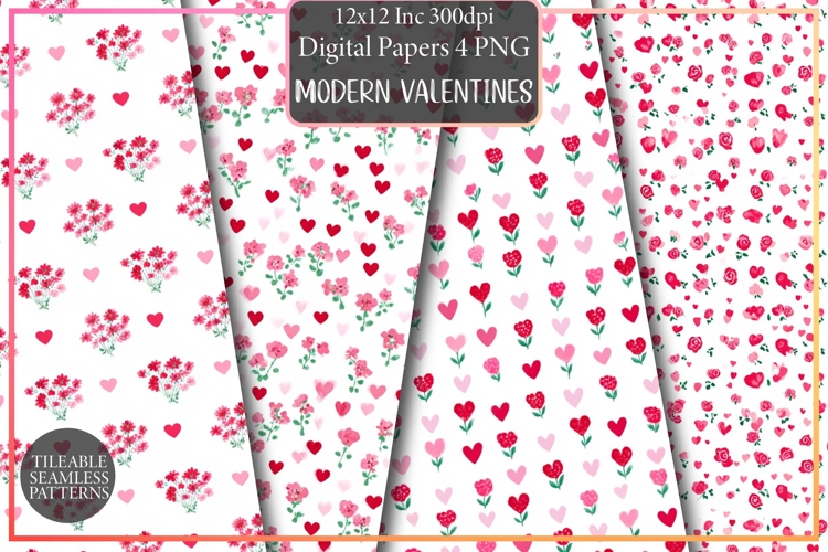 Modern valentines day pattern pack