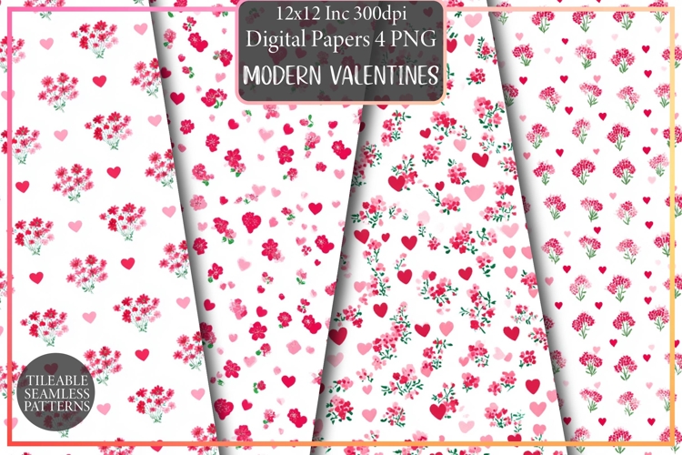 Modern valentines day pattern pack