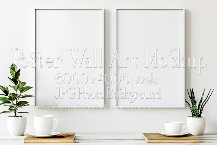 Poster Mockup, Modern 2 Frame Wall Art Mockup Photograph 11