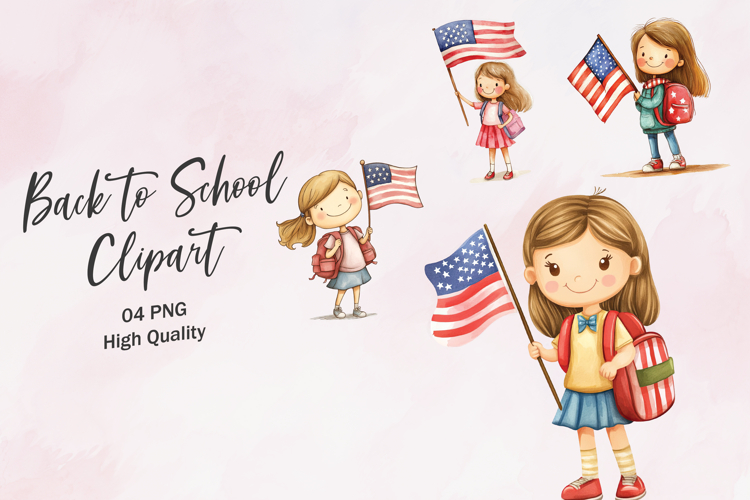 Cute Girl Clipart Image 3