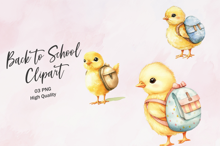 Yellow Chick Baby School Animal Clipart PNG