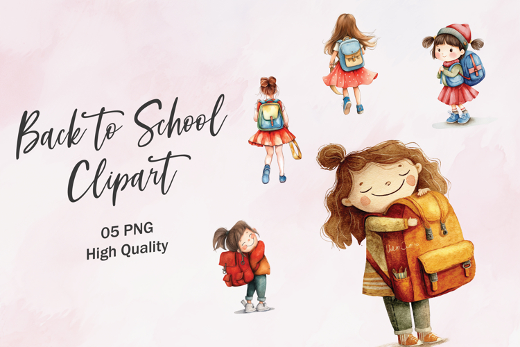Cute Girl Clipart Image 4