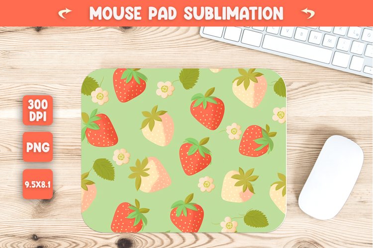 cute kawai strawberry mouse pad sublimation