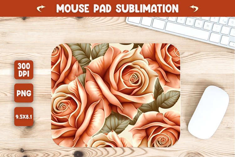 Rose flowers mouse pad sublimation