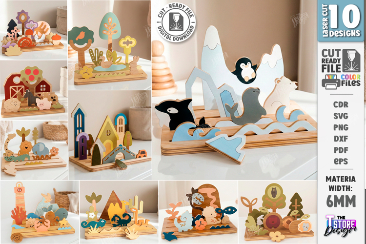 Modular Wooden Block Laser Cut Bundle | Toys and Games | CNC