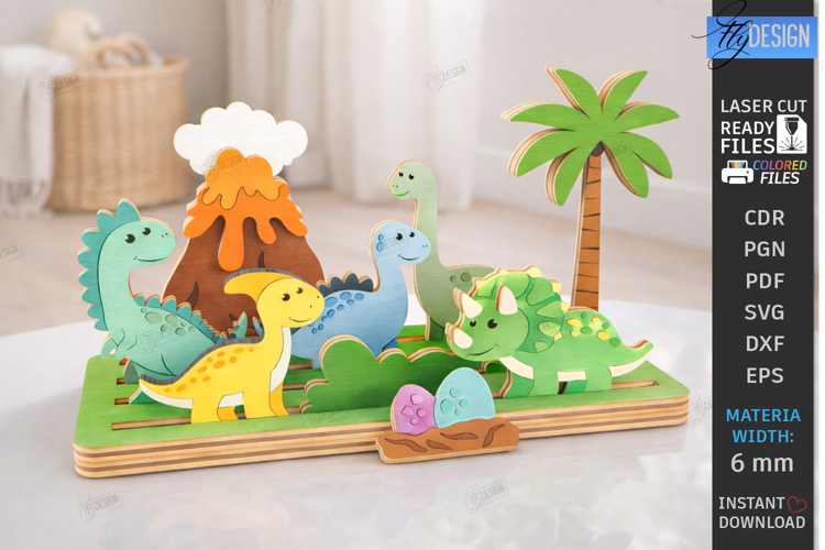 Modular Wooden Animal Scene SVG Montessori Laser Cut Toy SVG