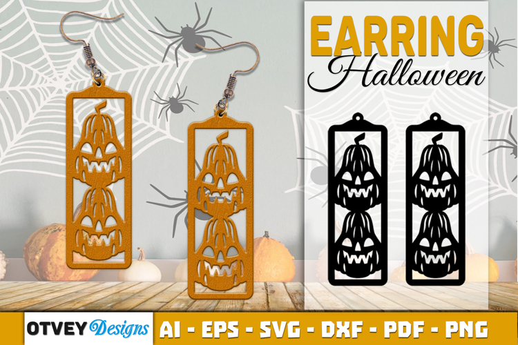 Halloween Earrings Lasercut | Halloween Jewelry Template