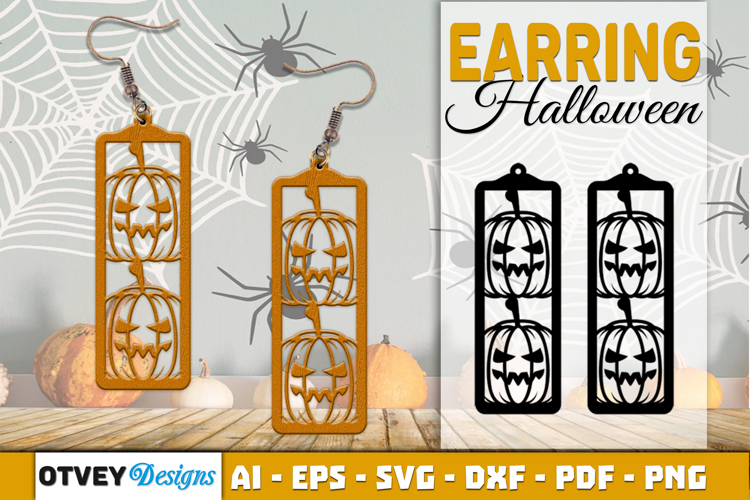 Halloween Earrings Lasercut | Halloween Jewelry Template