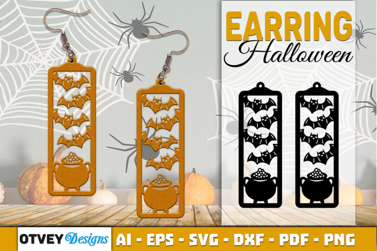 Halloween Earrings Lasercut | Halloween Jewelry Template
