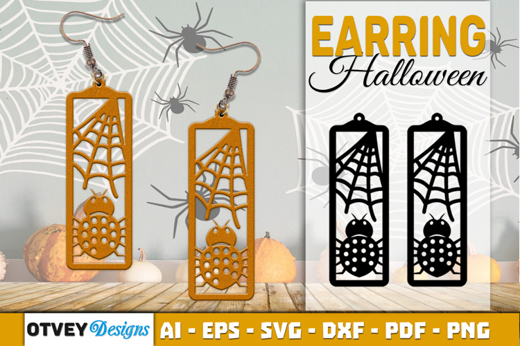 Halloween Earrings Lasercut | Halloween Jewelry Template