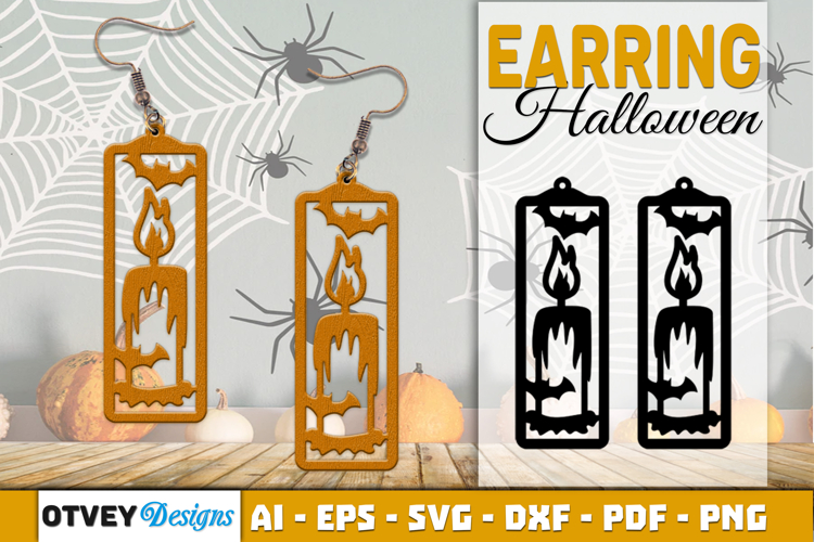 Halloween Earrings Lasercut | Halloween Jewelry Template
