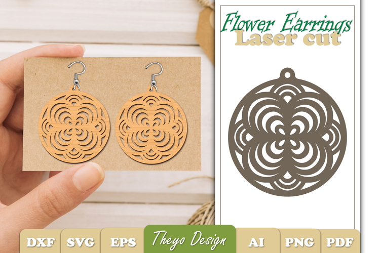 Earrings Laser Cut | Flower Earrings Design