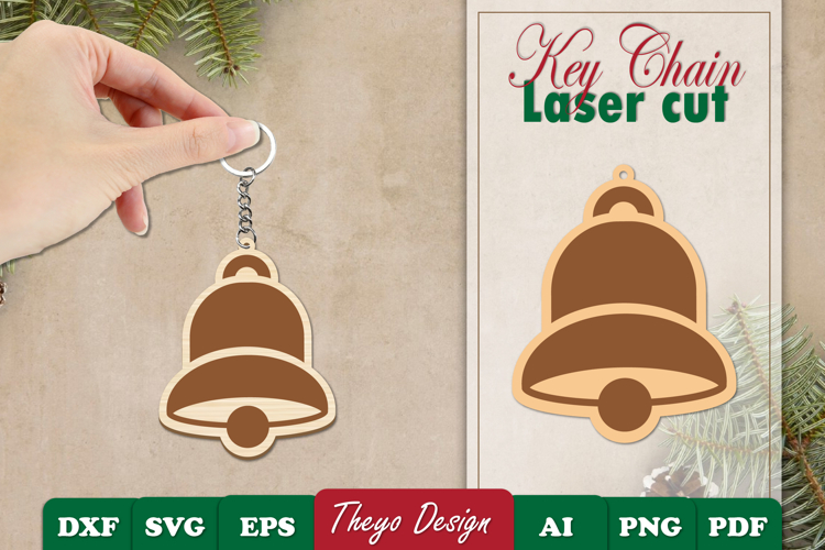 Christmas Keychain Laser Cut | Christmas Design Template