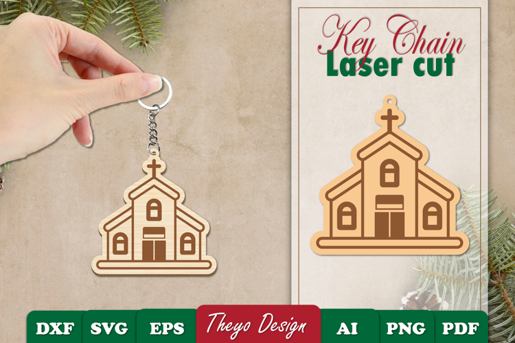 Christmas Keychain Laser Cut | Christmas Design Template