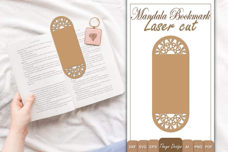 Mandala Bookmark papercut Svg | Bookmark Laser cut