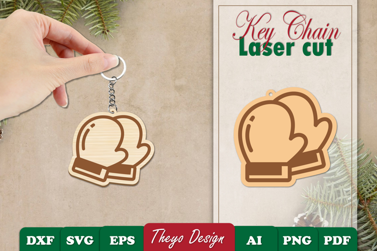 Christmas Keychain Laser Cut | Christmas Design Template