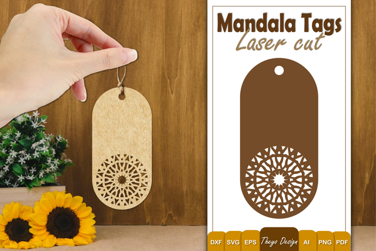 Mandala Gift Tags Laser Cut | Mandala Gift Hang Tags SVG