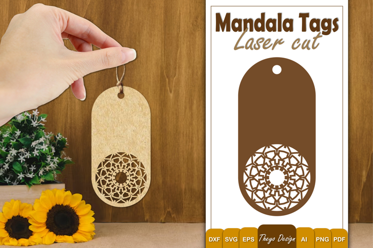 Mandala Gift Tags Laser Cut | Mandala Gift Hang Tags SVG