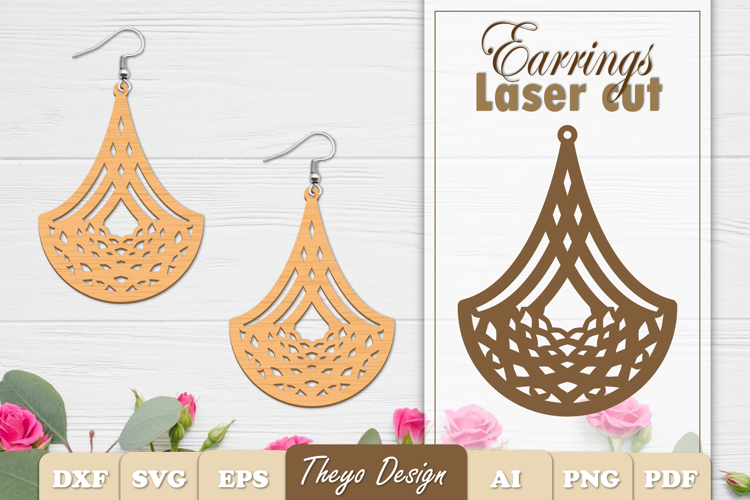 Earrings Laser Cut | Mandala Earrings Design Svg