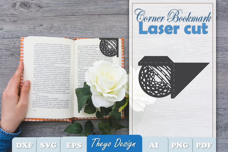 Mandala Corner Bookmark Design Svg | Bookmark Laser cut