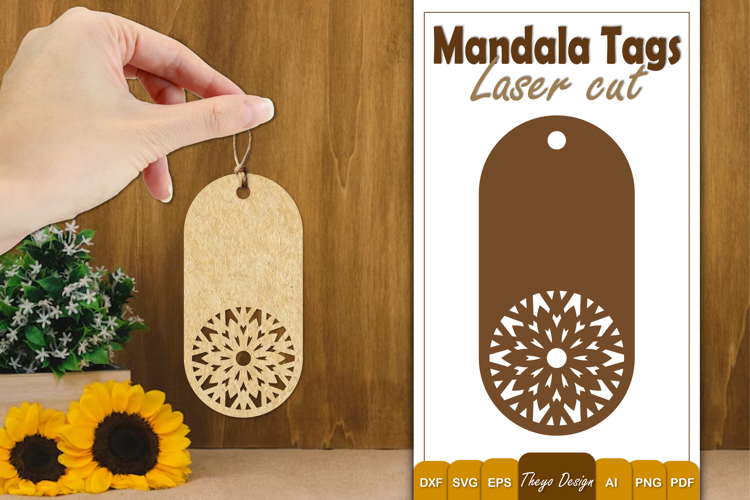 Mandala Gift Tags Laser Cut | Mandala Gift Hang Tags SVG