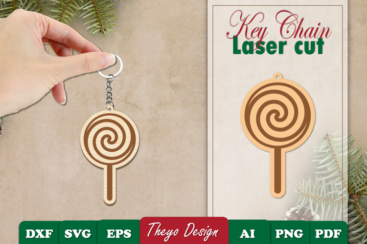 Christmas Keychain Laser Cut | Christmas Design Template